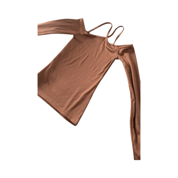 ruskea olkaimellinen paita