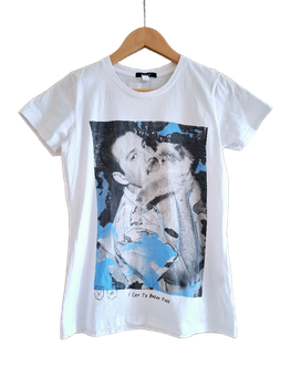 White Freddie Mercury printed cotton t-shirt