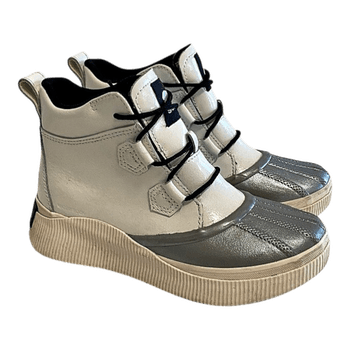 Sorel Waterproof Winter Boots Women EU 36 US 4.5 Grey White Rubber Toe Snow Boots
