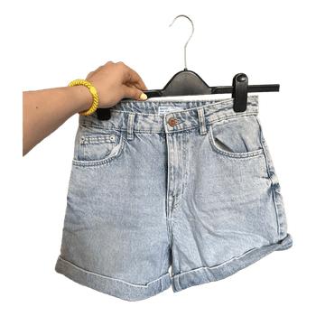 Light blue denim shorts Bershka
