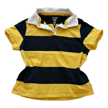 Yellow black striped polo