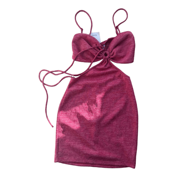 Pink glitter cut out dress