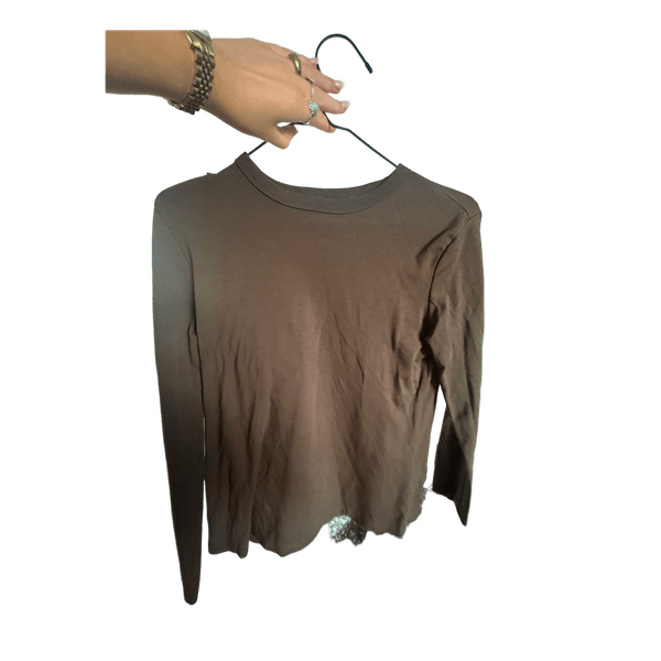 Brun langærmet t-shirt