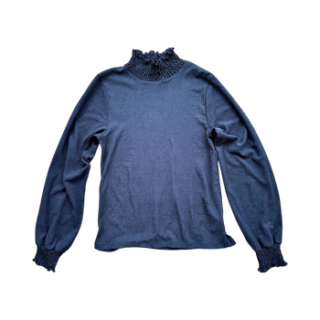 Tummansininen poolokauluksinen pusero