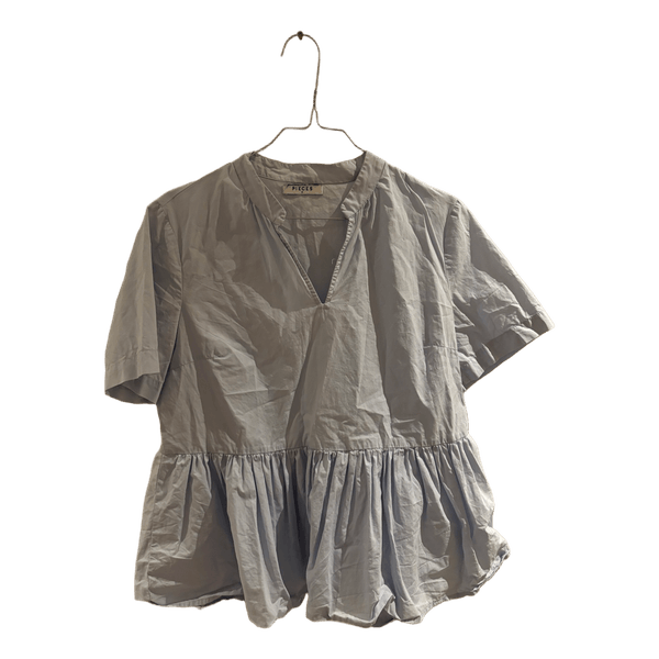 Lyseblå Pieces peplum bluse