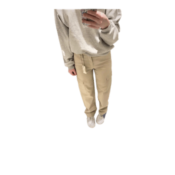 Beige cargo housut
