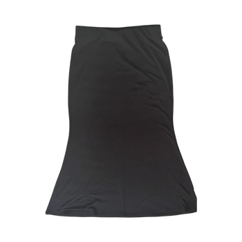 Black flared midi skirt