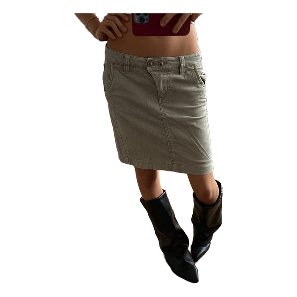 Beige denim nederdel