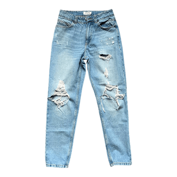 Light blue distressed jeans