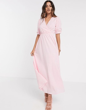 Pink maxi dress open back 