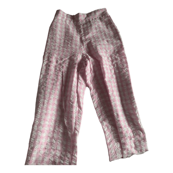Pink checkered trousers