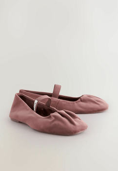 Ballet flats with ankle strap