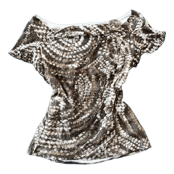 Brown patterned top