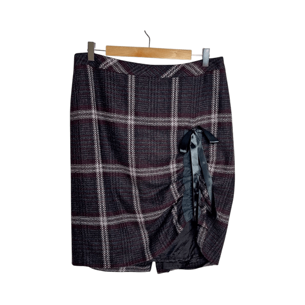Gerry Weber Wool Blend Skirt Sz. 40 Plaid Tweed