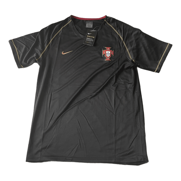 Black Portugal sports jersey retro 2006 world cup