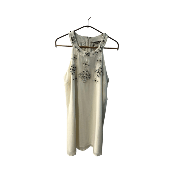 Forever 21 white beaded halter dress