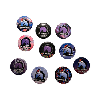 Multicolor unicorn pin badges
