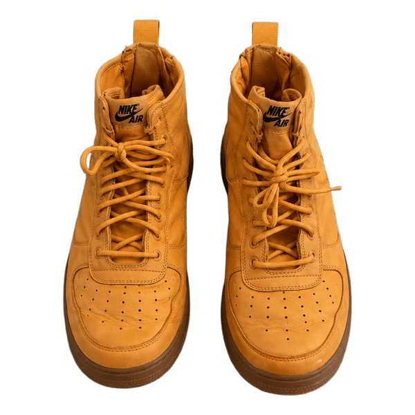Yellow Nike high-top sneakers