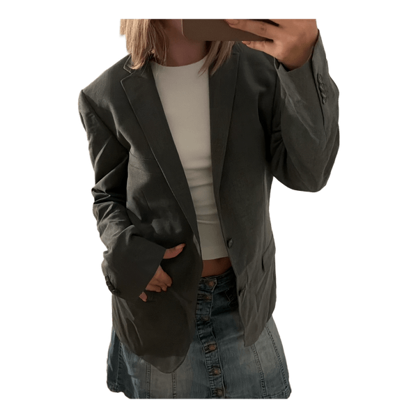 Mørkegrå oversized blazer