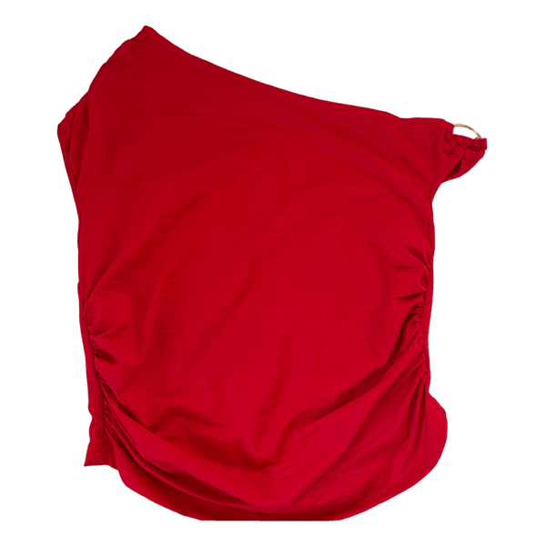 Rød one-shoulder top