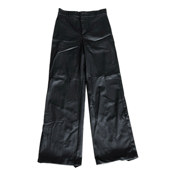Black faux leather trousers