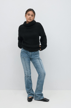 Pleated flare jeans