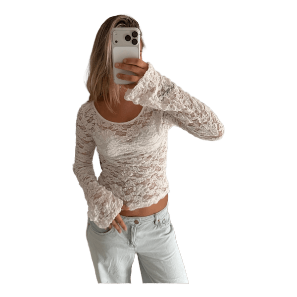 Hvid blondetop
