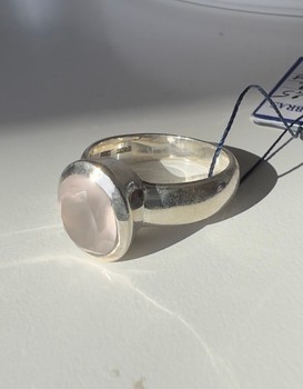 Silver rose quartz ring 50