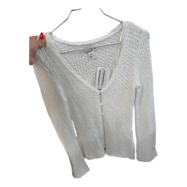 Hvid strikket cardigan