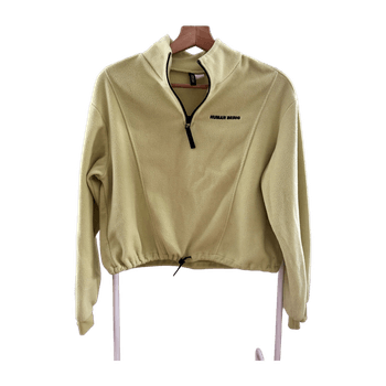 Lime fleece quarter-zip pullover
