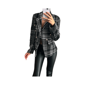 Black and white checkered blazer