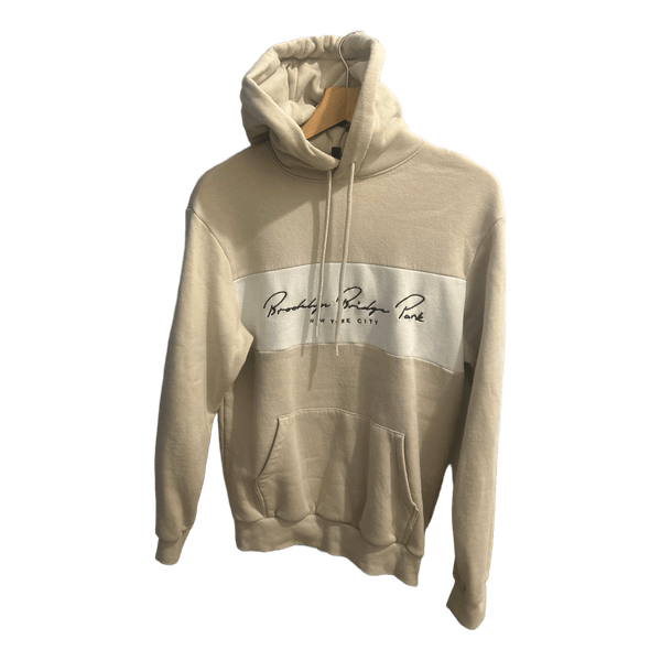 Beige graphic print hoodie