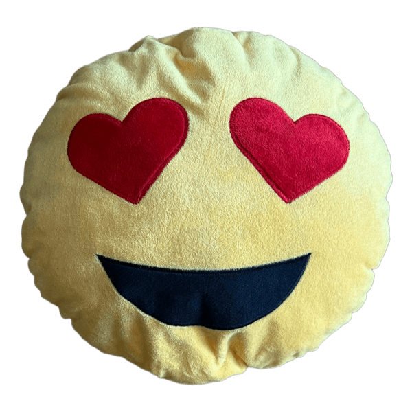 Keltainen emoji-koristetyyny