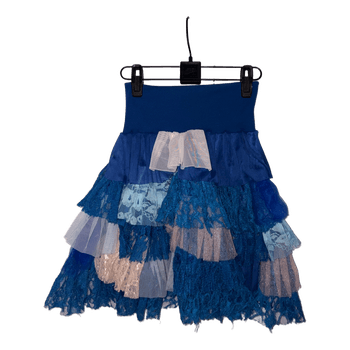 Blue layered lace skirt