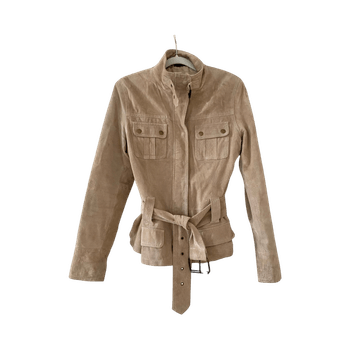 Vintage suede belted jacket