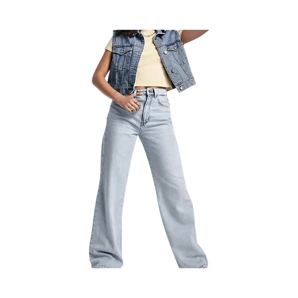 Light blue wide leg jeans