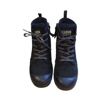 Palladium mustat mokkanahkaiset talvikengät