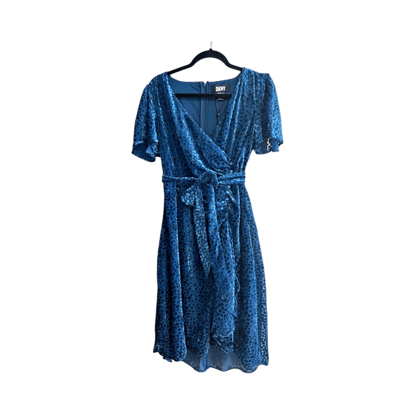Dkny blue velvet dress