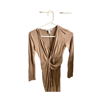 Beige long-sleeve dress