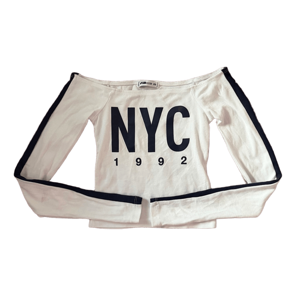 White NYC graphic top