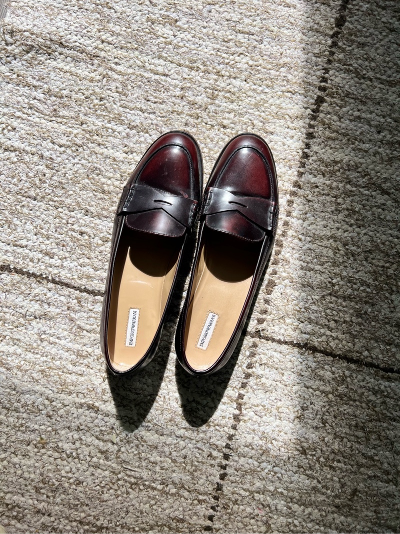 Ruskeat nahkaiset loafersit