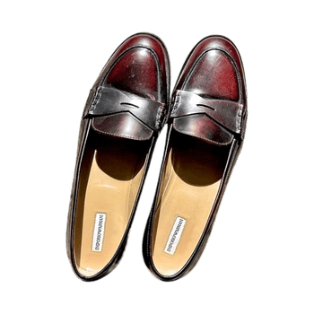 Ruskeat nahkaiset loafersit