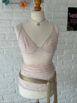 pink lace camisole