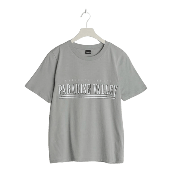 Grå t-shirt med tekstprint
