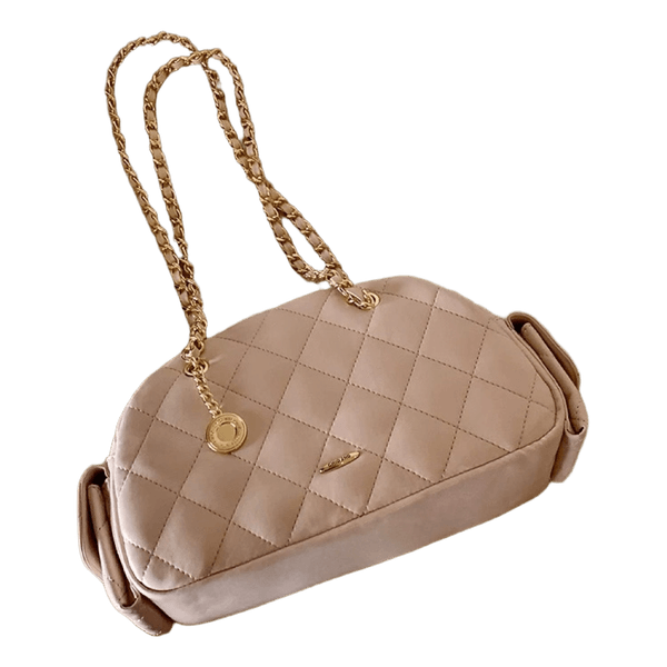 Pink quilted shoulder bag