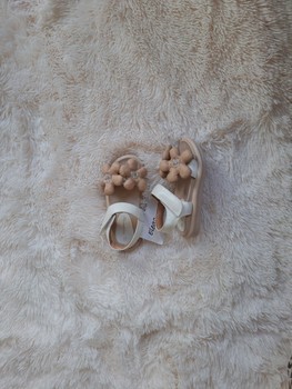 Beige floral sandals