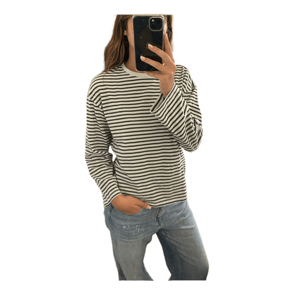 Stribet langærmet t-shirt