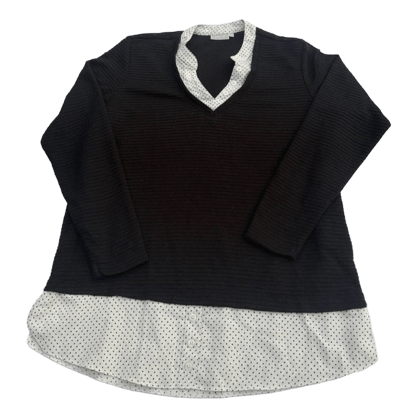 Fransa sort strikbluse