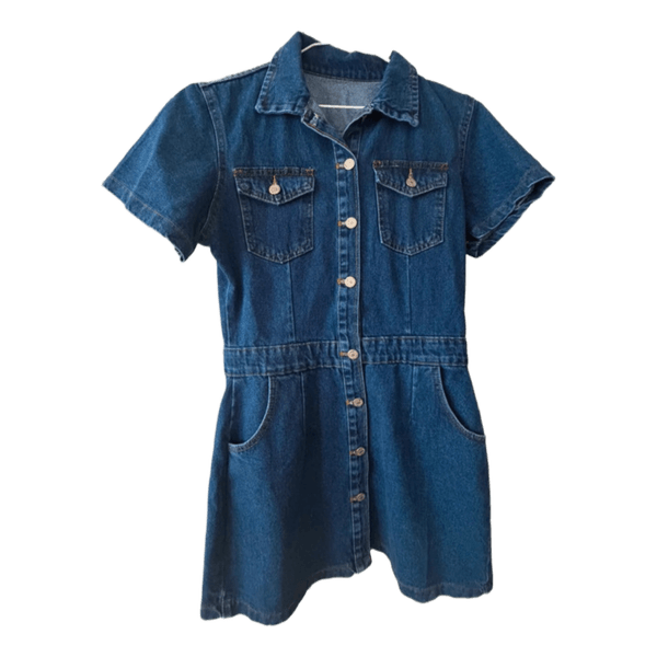 Blå denimkjole
