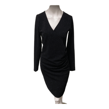 Black glittery wrap dress